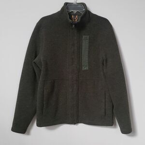 Timberland Jacket Mens Medium Ribbed Wool Blend Fleece Lined Mock Neck Jacket